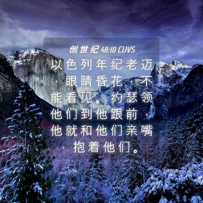 Picture 04 - 创 世 纪 48:10 CUVS - 以 色 列 年 纪 老 迈 ， 眼 睛 昏 花 - Bible Verse Picture