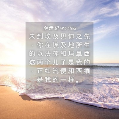 Picture 04 - 创 世 纪 48:5 CUVS - 未 到 埃 及 见 你 之 先 ， 你 在 埃 - Bible Verse Picture