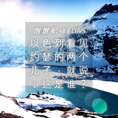 Picture 04 - 创 世 纪 48:8 CUVS - 以 色 列 看 见 约 瑟 的 两 个 儿 子 - Bible Verse Picture