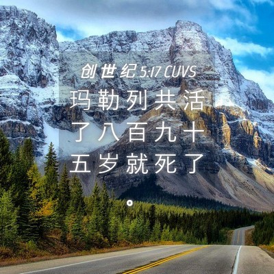 Picture 04 - 创 世 纪 5:17 CUVS - 玛 勒 列 共 活 了 八 百 九 十 五 岁 - Bible Verse Picture