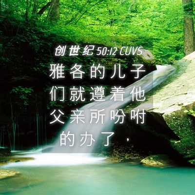 Picture 04 - 创 世 纪 50:12 CUVS - 雅 各 的 儿 子 们 就 遵 着 他 父 亲 - Bible Verse Picture