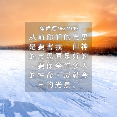 Picture 04 - 创 世 纪 50:20 CUVS - 从 前 你 们 的 意 思 是 要 害 我 ， - Bible Verse Picture