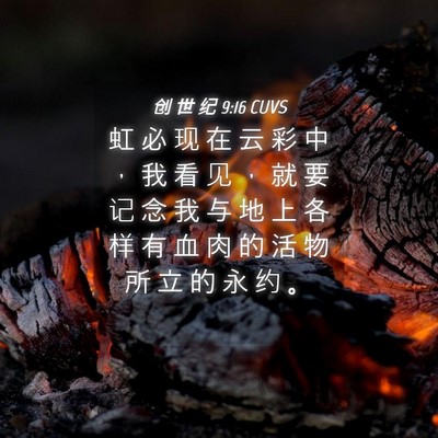 Picture 04 - 创 世 纪 9:16 CUVS - 虹 必 现 在 云 彩 中 ， 我 看 见 ， - Bible Verse Picture