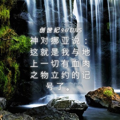 Picture 04 - 创 世 纪 9:17 CUVS - 神 对 挪 亚 说 ： 这 就 是 我 与 地 - Bible Verse Picture