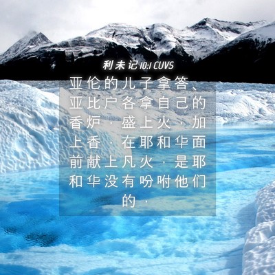 Picture 04 - 利 未 记 10:1 CUVS - 亚 伦 的 儿 子 拿 答 、 亚 比 户 各 - Bible Verse Picture