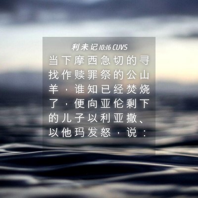 Picture 04 - 利 未 记 10:16 CUVS - 当 下 摩 西 急 切 的 寻 找 作 赎 罪 - Bible Verse Picture