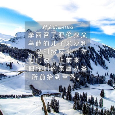 Picture 04 - 利 未 记 10:4 CUVS - 摩 西 召 了 亚 伦 叔 父 乌 薛 的 儿 - Bible Verse Picture