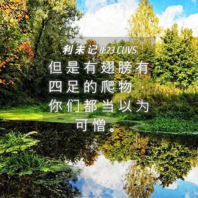 Picture 04 - 利 未 记 11:23 CUVS - 但 是 有 翅 膀 有 四 足 的 爬 物 ， - Bible Verse Picture