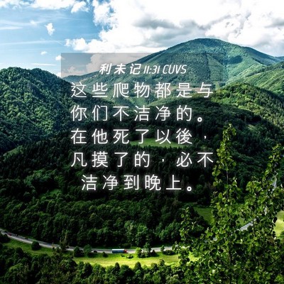 Picture 04 - 利 未 记 11:31 CUVS - 这 些 爬 物 都 是 与 你 们 不 洁 净 - Bible Verse Picture