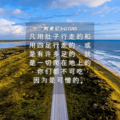 Picture 04 - 利 未 记 11:42 CUVS - 凡 用 肚 子 行 走 的 和 用 四 足 行 - Bible Verse Picture