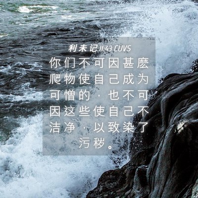Picture 04 - 利 未 记 11:43 CUVS - 你 们 不 可 因 甚 麽 爬 物 使 自 己 - Bible Verse Picture