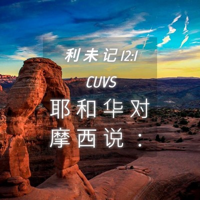 Picture 04 - 利 未 记 12:1 CUVS - 耶 和 华 对 摩 西 说 - Bible Verse Picture