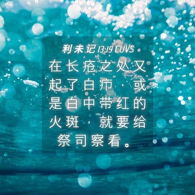 Picture 04 - 利 未 记 13:19 CUVS - 在 长 疮 之 处 又 起 了 白 疖 ， 或 - Bible Verse Picture