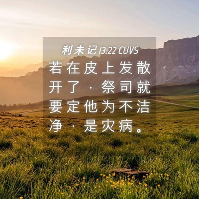 Picture 04 - 利 未 记 13:22 CUVS - 若 在 皮 上 发 散 开 了 ， 祭 司 就 - Bible Verse Picture