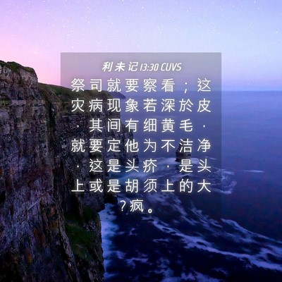 Picture 04 - 利 未 记 13:30 CUVS - 祭 司 就 要 察 看 ； 这 灾 病 现 象 - Bible Verse Picture