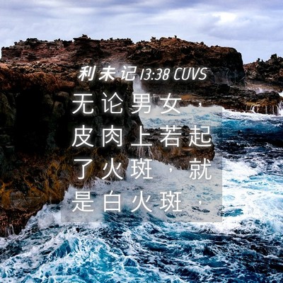 Picture 04 - 利 未 记 13:38 CUVS - 无 论 男 女 ， 皮 肉 上 若 起 了 火 - Bible Verse Picture