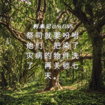 Picture 04 - 利 未 记 13:54 CUVS - 祭 司 就 要 吩 咐 他 们 ， 把 染 了 - Bible Verse Picture
