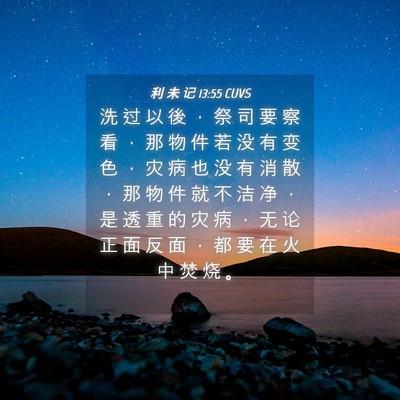Picture 04 - 利 未 记 13:55 CUVS - 洗 过 以 後 ， 祭 司 要 察 看 ， 那 - Bible Verse Picture
