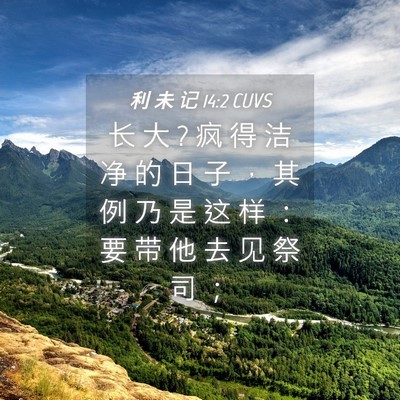 Picture 04 - 利 未 记 14:2 CUVS - 长 大 ? 疯 得 洁 净 的 日 子 ， 其 例 - Bible Verse Picture