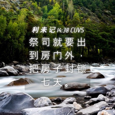 Picture 04 - 利 未 记 14:38 CUVS - 祭 司 就 要 出 到 房 门 外 ， 把 房 - Bible Verse Picture