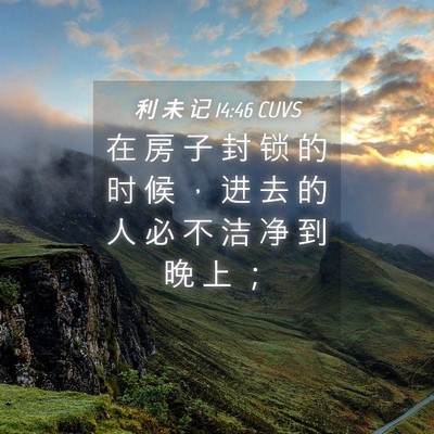 Picture 04 - 利 未 记 14:46 CUVS - 在 房 子 封 锁 的 时 候 ， 进 去 的 - Bible Verse Picture