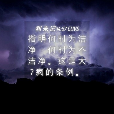 Picture 04 - 利 未 记 14:57 CUVS - 指 明 何 时 为 洁 净 ， 何 时 为 不 - Bible Verse Picture