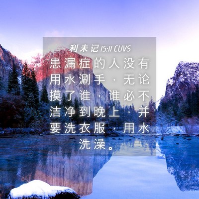 Picture 04 - 利 未 记 15:11 CUVS - 患 漏 症 的 人 没 有 用 水 涮 手 ， - Bible Verse Picture