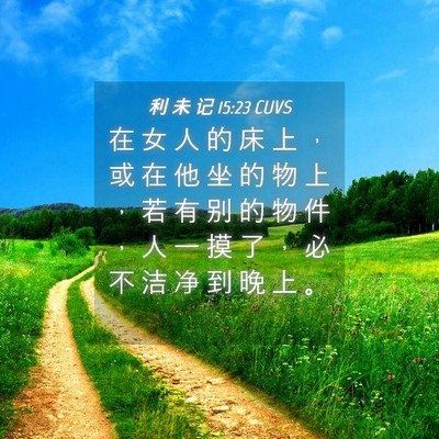 Picture 04 - 利 未 记 15:23 CUVS - 在 女 人 的 床 上 ， 或 在 他 坐 的 - Bible Verse Picture