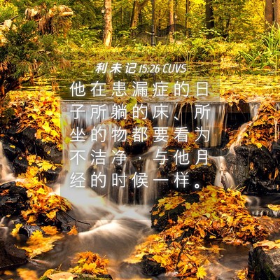 Picture 04 - 利 未 记 15:26 CUVS - 他 在 患 漏 症 的 日 子 所 躺 的 床 - Bible Verse Picture