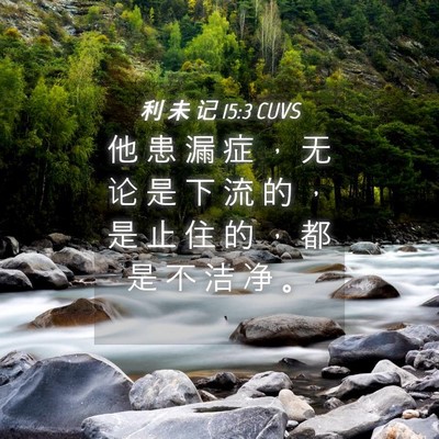 Picture 04 - 利 未 记 15:3 CUVS - 他 患 漏 症 ， 无 论 是 下 流 的 ， - Bible Verse Picture