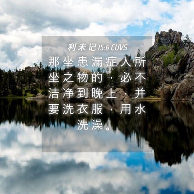 Picture 04 - 利 未 记 15:6 CUVS - 那 坐 患 漏 症 人 所 坐 之 物 的 ， - Bible Verse Picture