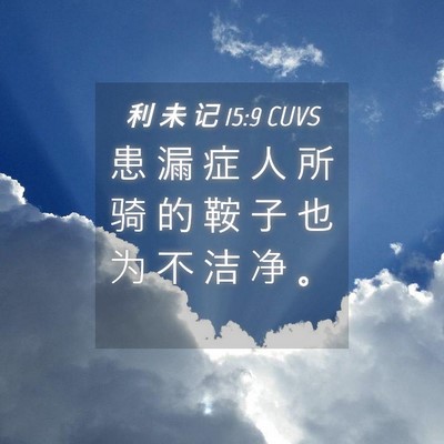 Picture 04 - 利 未 记 15:9 CUVS - 患 漏 症 人 所 骑 的 鞍 子 也 为 不 - Bible Verse Picture