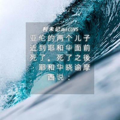 Picture 04 - 利 未 记 16:1 CUVS - 亚 伦 的 两 个 儿 子 近 到 耶 和 华 - Bible Verse Picture