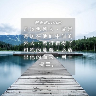 Picture 04 - 利 未 记 17:13 CUVS - 凡 以 色 列 人 ， 或 是 寄 居 在 他 - Bible Verse Picture