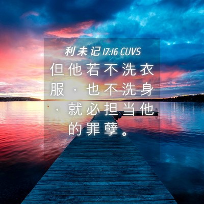 Picture 04 - 利 未 记 17:16 CUVS - 但 他 若 不 洗 衣 服 ， 也 不 洗 身 - Bible Verse Picture