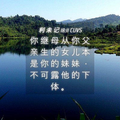 Picture 04 - 利 未 记 18:11 CUVS - 你 继 母 从 你 父 亲 生 的 女 儿 本 - Bible Verse Picture