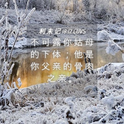 Picture 04 - 利 未 记 18:12 CUVS - 不 可 露 你 姑 母 的 下 体 ； 他 是 - Bible Verse Picture
