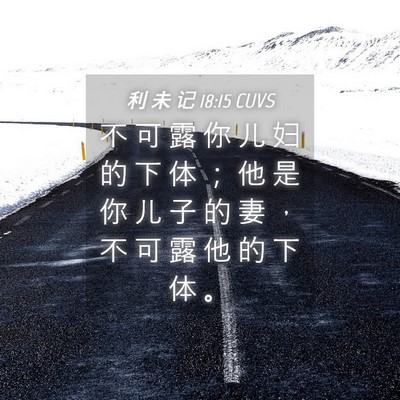 Picture 04 - 利 未 记 18:15 CUVS - 不 可 露 你 儿 妇 的 下 体 ； 他 是 - Bible Verse Picture