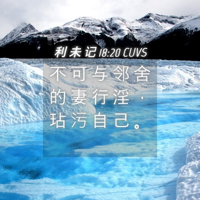 Picture 04 - 利 未 记 18:20 CUVS - 不 可 与 邻 舍 的 妻 行 淫 ， 玷 污 - Bible Verse Picture