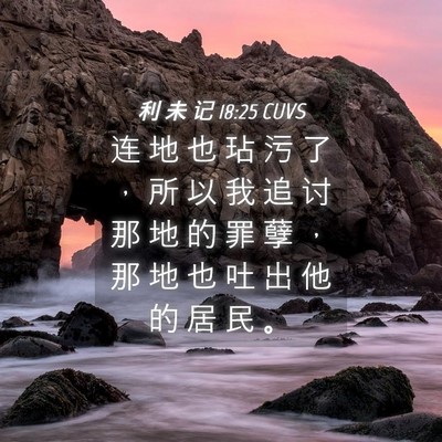 Picture 04 - 利 未 记 18:25 CUVS - 连 地 也 玷 污 了 ， 所 以 我 追 讨 - Bible Verse Picture