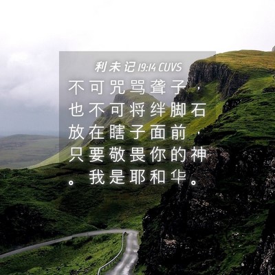 Picture 04 - 利 未 记 19:14 CUVS - 不 可 咒 骂 聋 子 ， 也 不 可 将 绊 - Bible Verse Picture