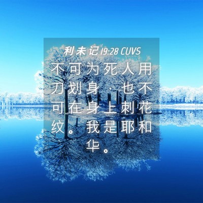 Picture 04 - 利 未 记 19:28 CUVS - 不 可 为 死 人 用 刀 划 身 ， 也 不 - Bible Verse Picture