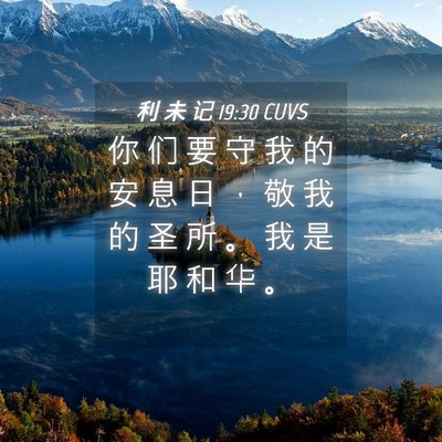 Picture 04 - 利 未 记 19:30 CUVS - 你 们 要 守 我 的 安 息 日 ， 敬 我 - Bible Verse Picture