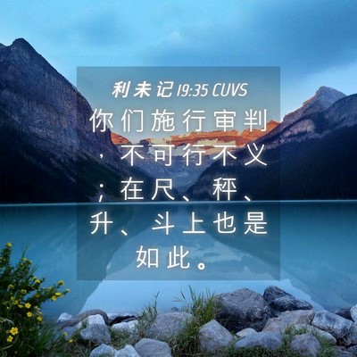 Picture 04 - 利 未 记 19:35 CUVS - 你 们 施 行 审 判 ， 不 可 行 不 义 - Bible Verse Picture