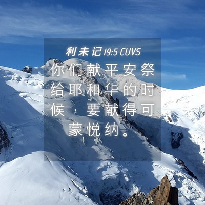 Picture 04 - 利 未 记 19:5 CUVS - 你 们 献 平 安 祭 给 耶 和 华 的 时 - Bible Verse Picture
