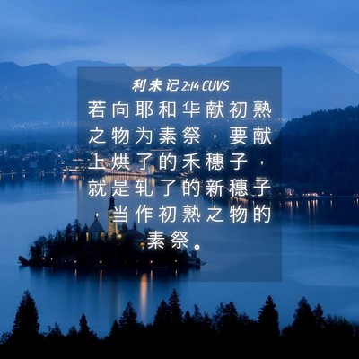 Picture 04 - 利 未 记 2:14 CUVS - 若 向 耶 和 华 献 初 熟 之 物 为 素 - Bible Verse Picture
