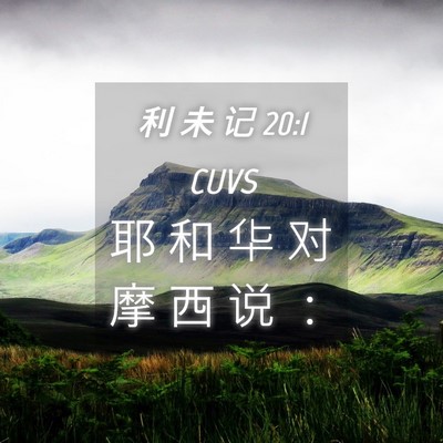 Picture 04 - 利 未 记 20:1 CUVS - 耶 和 华 对 摩 西 说 - Bible Verse Picture