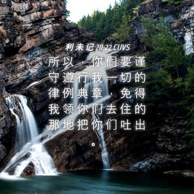 Picture 04 - 利 未 记 20:22 CUVS - 所 以 ， 你 们 要 谨 守 遵 行 我 一 - Bible Verse Picture