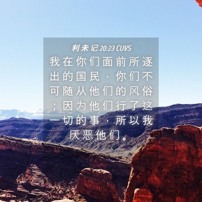 Picture 04 - 利 未 记 20:23 CUVS - 我 在 你 们 面 前 所 逐 出 的 国 民 - Bible Verse Picture