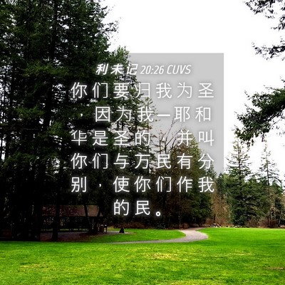 Picture 04 - 利 未 记 20:26 CUVS - 你 们 要 归 我 为 圣 ， 因 为 我 ─ - Bible Verse Picture